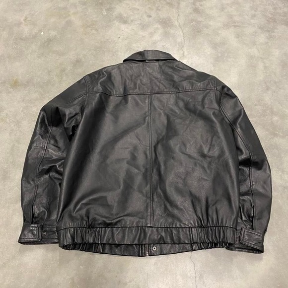 vintage black leather jacket - Picture 3 of 3